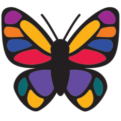 Family League Butterfly Logo, multicolored